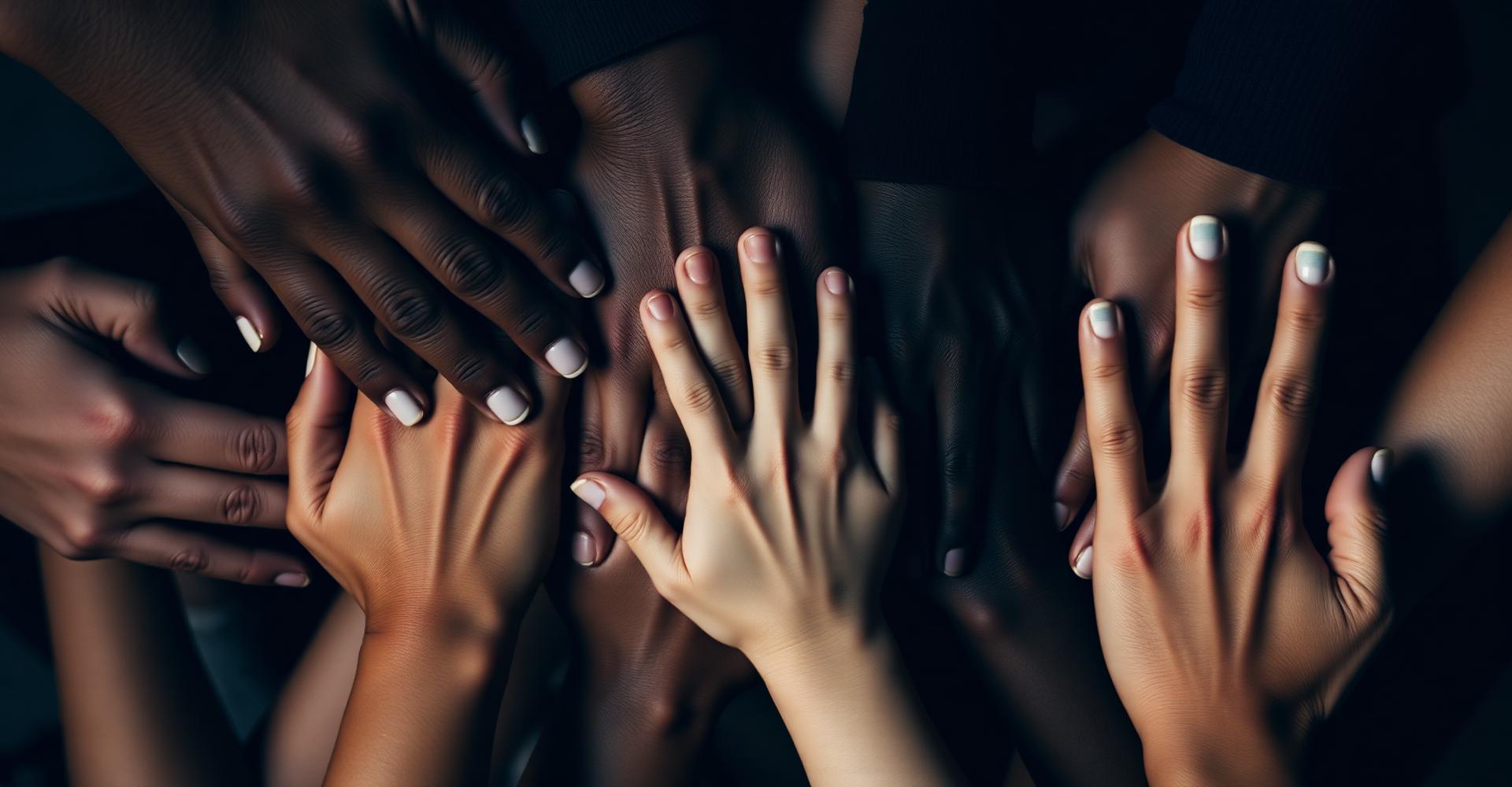 Illustration of hands joined together.